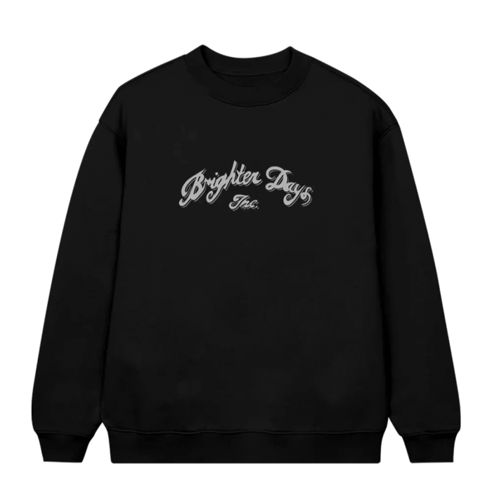 Ariana Grande Brighter Days Storefront crewneck in black official merch front view